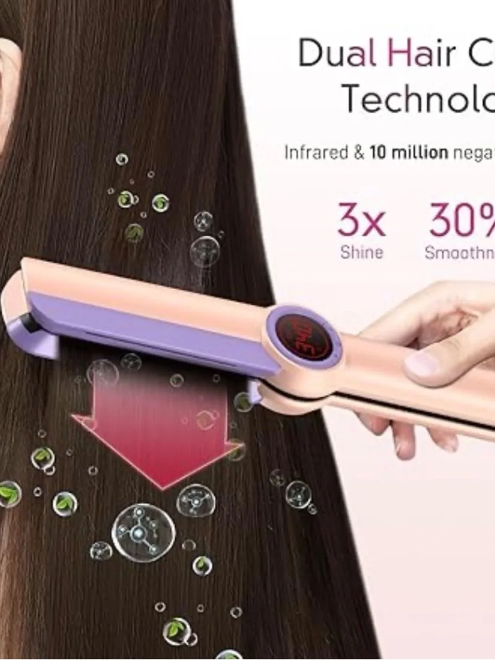 HITTIONA Flat Iron Hair Straightener – 1.75” Ceramic Infrared Ionic Flat Iron